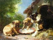 unknow artist Hunde vor der Hutte, oil painting reproduction